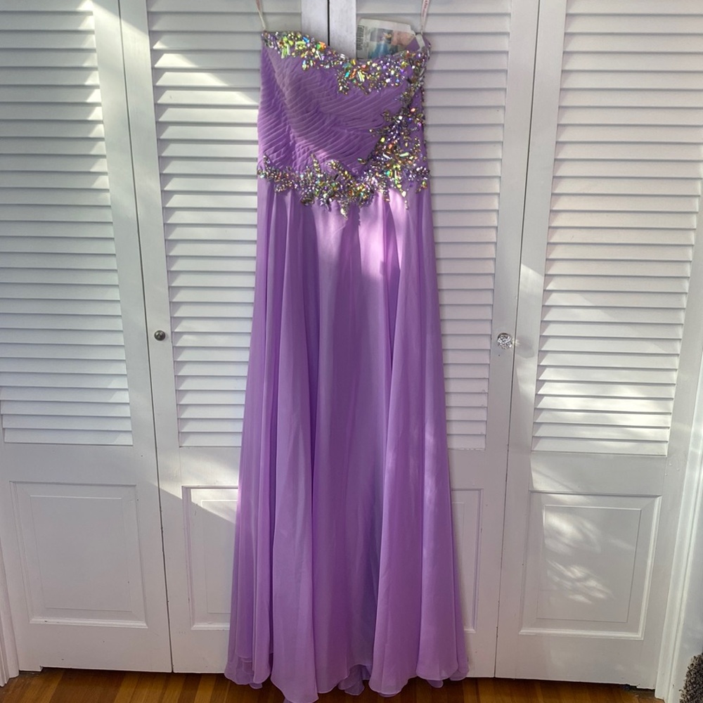 Kiss Kiss Formal | NWT Orchid Purple Rhinestone Formal Prom Dress | Size 10